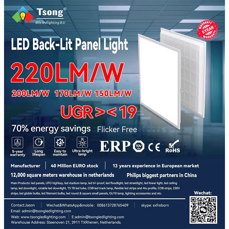 200LM/W LED Back-Lit Panel Light