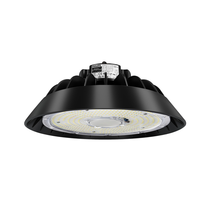How does the UFO High Bay Lamp's integrated disc design optimize light distribution and achieve uniform, glare-free wide-area illumination?